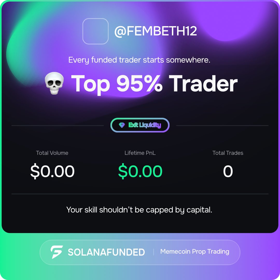I’m outperforming others, how about you?

Check here → waitlist.solanafunded.com/?ref=FEMBETH12