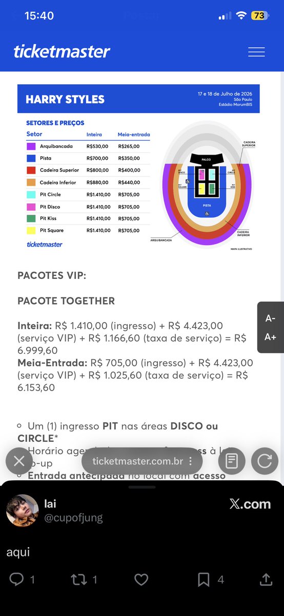 BTSProjectBR's tweet image. Este lado está o valor do ingresso sem taxa e do outro, os valores do ingresso + taxa. 

O pit square indo de 1.410,00 para 6.999,60.

Usando como exemplo o show mais recente no Brasil!!!

TAXAS JUSTA NOS SHOWS BR
#TaxasJustasNosShowsBR

Assine a petição: c.org/tM4BctGYvL