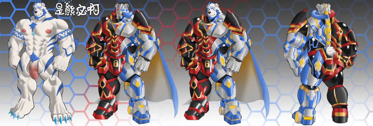 qingzhi0501's tweet image. 是@Richat3038的乳胶战甲设计稿！