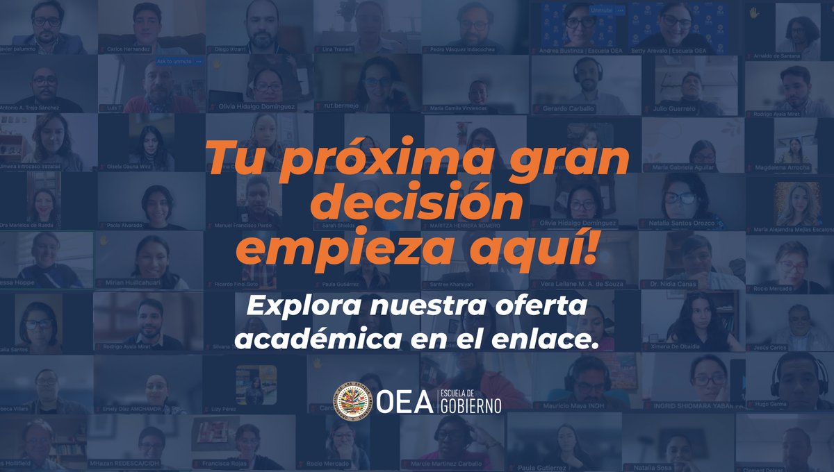 ¿List@ para transformar tu año laboral? 🚀 
En la Escuela de Gobierno de la OEA, creemos que capacitarte es invertir en tu futuro. Pequeñas decisiones hoy, grandes cambios mañana.

Explora nuestra oferta académica y prepárate para liderar:🔗oas.org/es/sap/dgpe/es…
<a href="/OEA_oficial/">OEA</a>