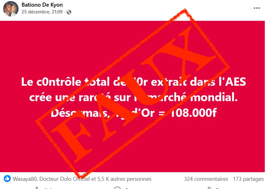 FAUX : « Le contrôle » de l’or extrait dans l’AES n’a provoqué ni rareté sur le marché mondial, ni hausse du prix de l’or  

Article disponible ici 👉🏽 assoblog.org/faux-le-contro…

#AnKaSègè_Sèguè
#MaraNiKunafoni
#ABM
#Mali