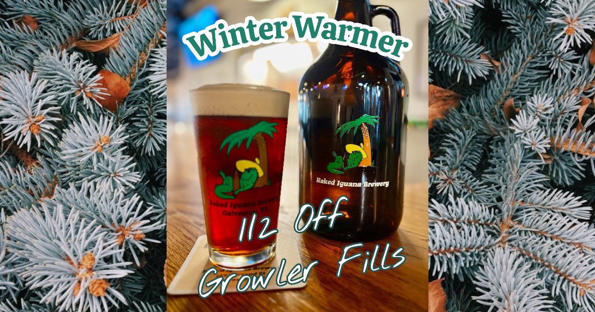 iggynib's tweet photo. With the cold weather coming, you need this at home - 50% off when you BYOGrowler. Find us at 1828 Strand. 

#nakediguanabrewery #galveston #growlerfills #drinklocalgalveston #drinklocal https://t.co/XoTgOo3mL7