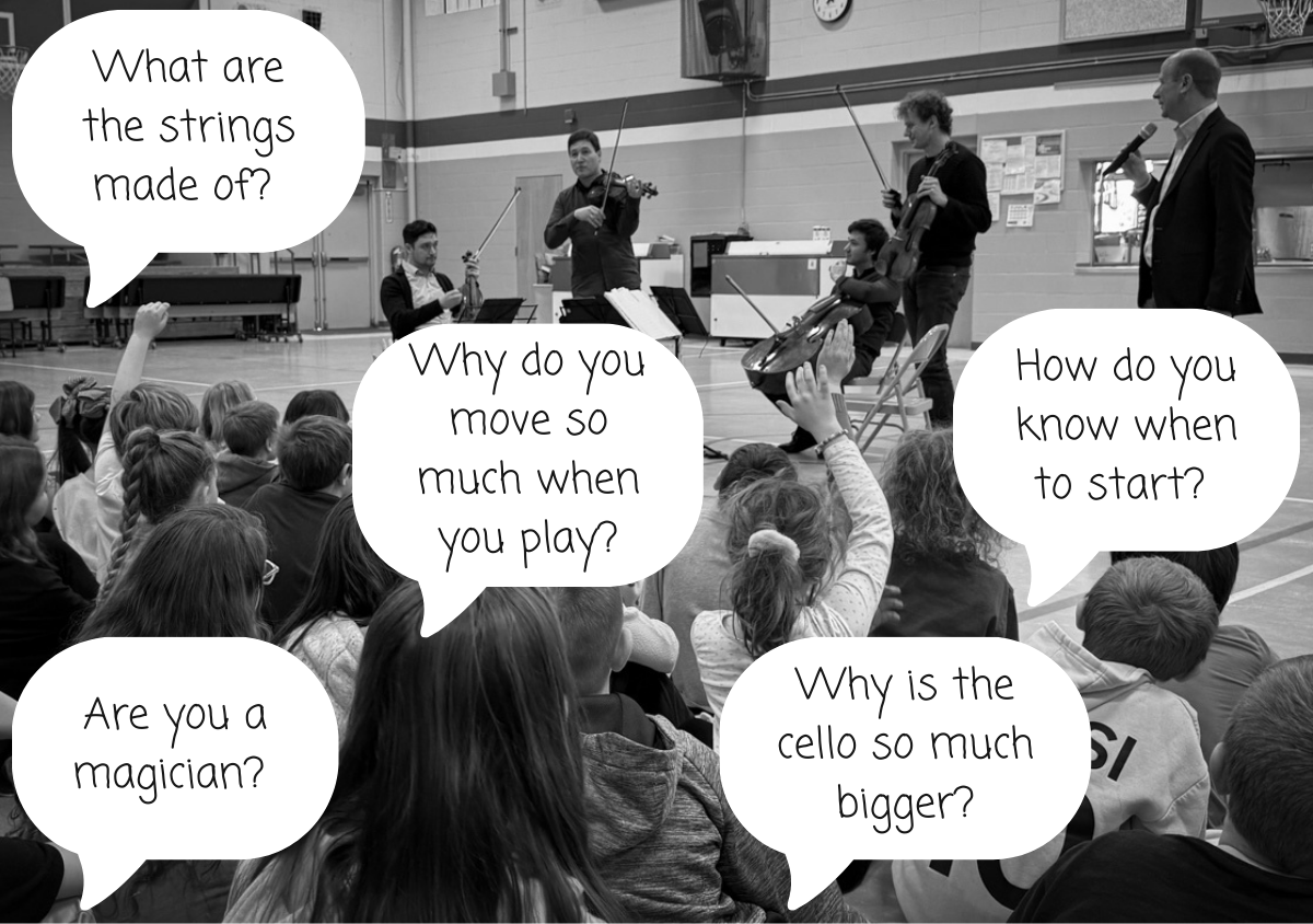 AshConcerts's tweet photo. Just a few of our favorite questions from various recent school visits 🥰 We are always blown away by the curiosity and insightfulness of the students!

#musicinschools #ashuelotconcerts #musicinthemonadnockregion #musicistheanswer #chambermusic #classicalmusic #livemusic https://t.co/6nSuRcKEX4