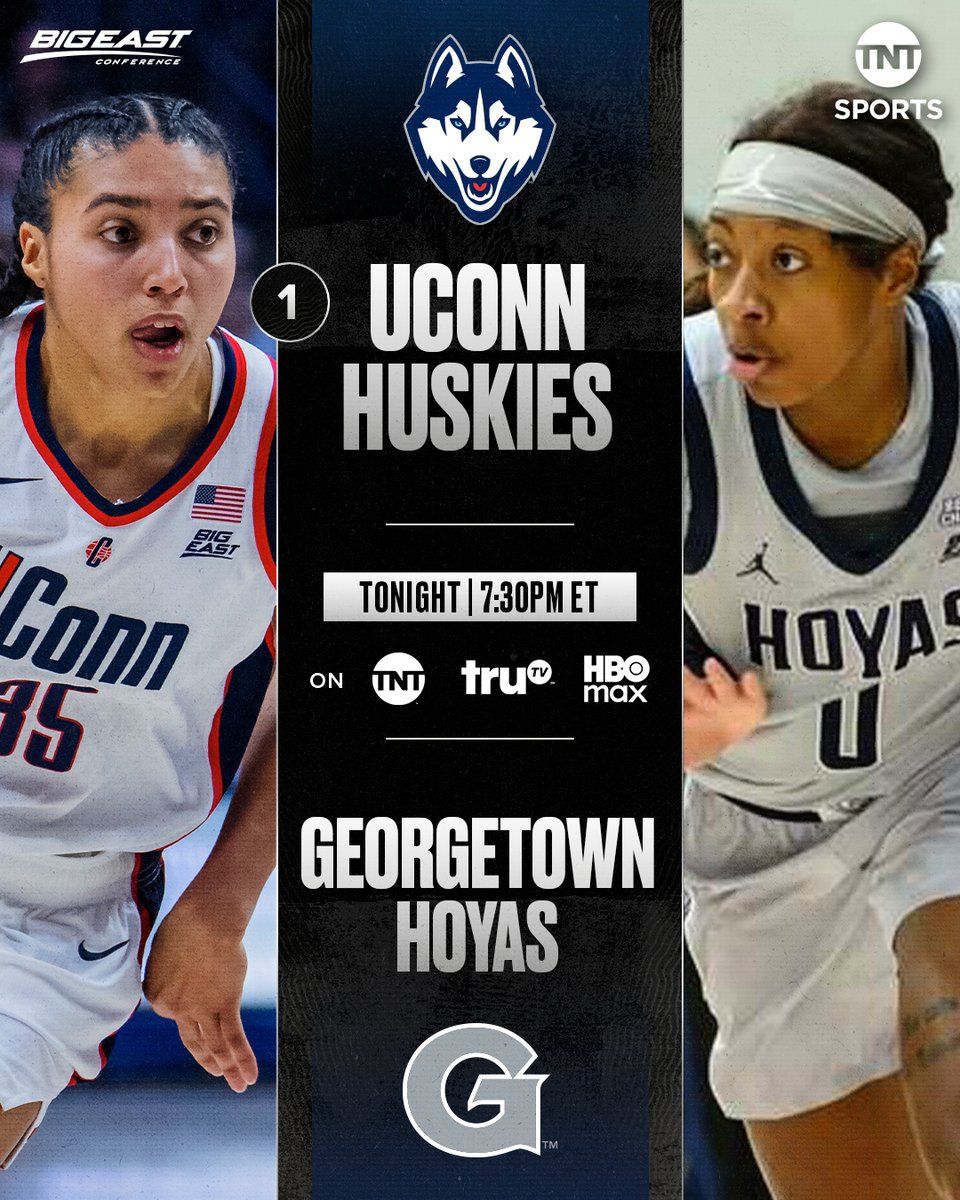 A No. 1 looks to stay perfect in tonight's Big East showdown 🏀
@UConnWBB vs @GeorgetownWBB // 7:30pm ET
📺 TNT, truTV & HBO Max