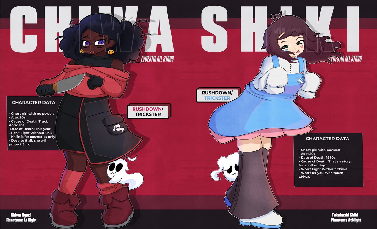 Turning OCs into fighting game characters #2 

Chiwa and Shiki! 2 in 1 fighter!!