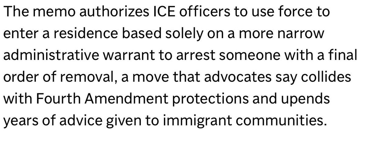 chad_mizelle's tweet image. The second paragraph gives the game away: Illegal alien fugitives can no longer hide in their homes to evade deportation, contrary to advice given by the ACLU and other liberal advocacy organizations.