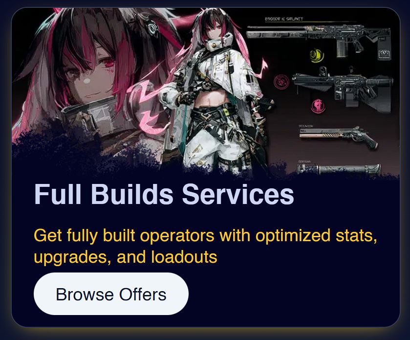 Get your Arknights Endfield boosting services on day 1 and get ahead of the rest.

We do #ArknightsEndfield 

- Tier S Cookie Cutter Builds
- Fast Operators LevelUp
- Boss Runs &amp; Carries
- 24/7 Support