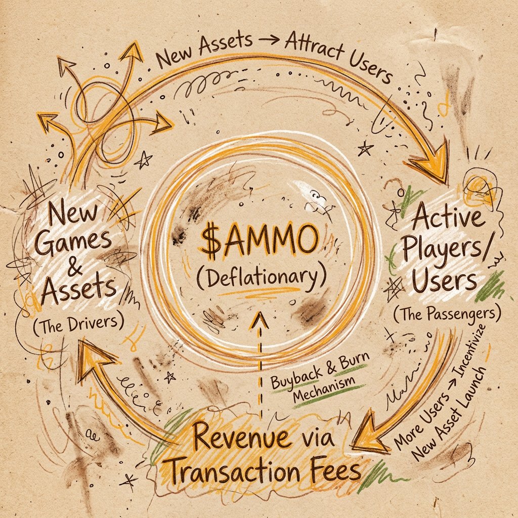 TowerProtocol's tweet image. We've studied why some ecosystems last while others fade. The survivors usually rely on two pillars: generating income through transaction fees and the constant launch of new, functional assets.

The "Uber" logic for our gaming flywheel:

The relationship is a simple network…