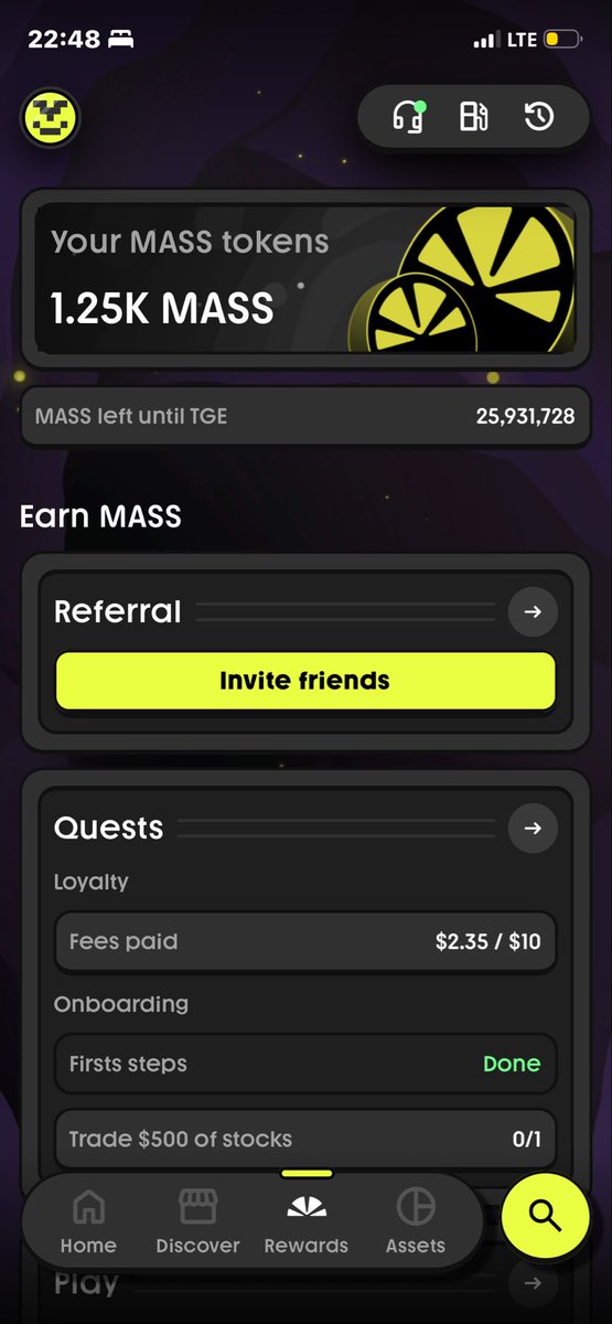 cryptohofa's tweet image. . @massdotmoney is the best Defi mobile app out there. Spot, Perps (Hyperliquid, Earn, Lend, Prediction Markets (Polymarket) and much more. 

I already farmed some $MASS with @CredibleCrypto‘s Refferal Code. Shoutout for getting your followers in touch. I am hyped for the TGE. 🌅