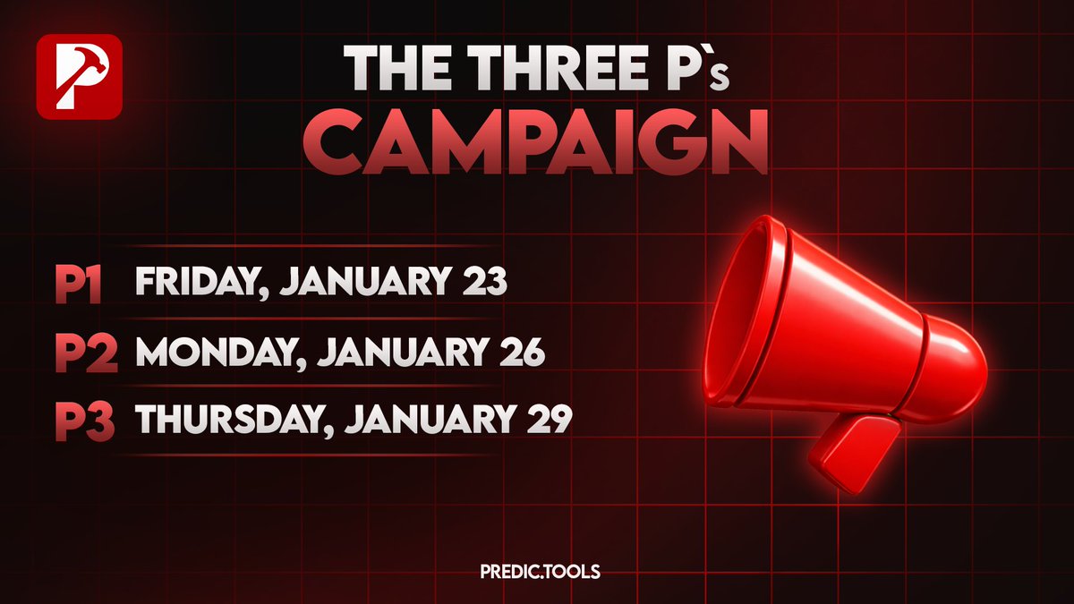 PredicTools's tweet image. mark the dates.

january 23 · 26 · 29

something’s coming. $PREDIC