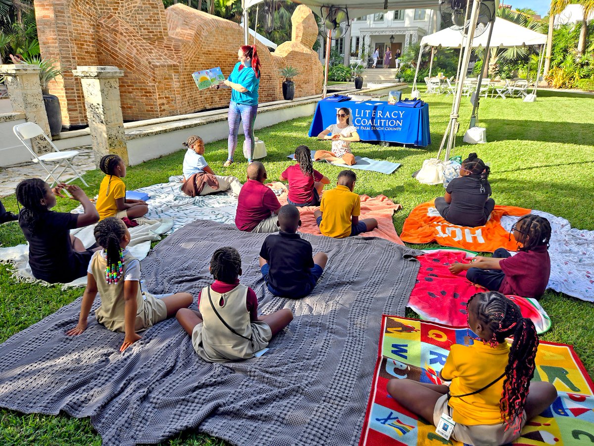 LiteracyPalm's tweet photo. 📚 Proud to participate in Ann Norton Sculpture Gardens’ 18th Annual Literacy Day! At our station, 90 third graders explored animal yoga poses inspired by Hands to Heart—and each student received a copy of the book to take home. 💛📖 https://t.co/DyKYNGYSbi