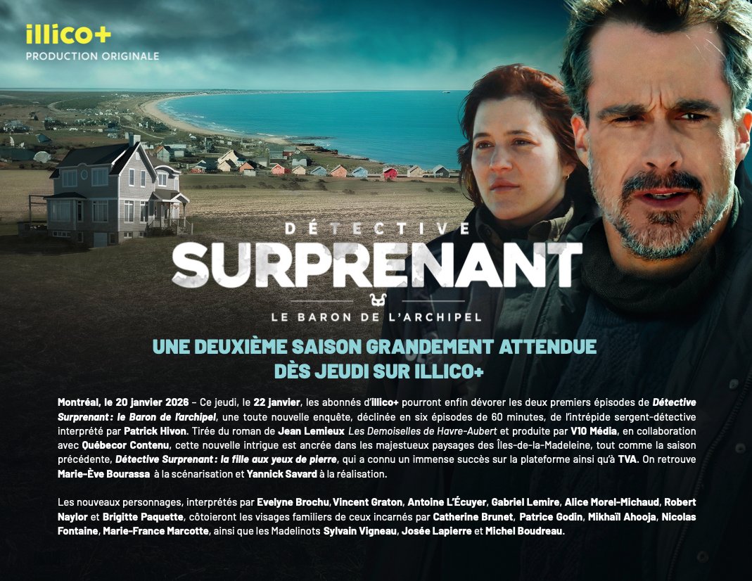 #illico+ Les deux premiers épisodes de Détective Surprenant : le Baron de l’archipel sont disponible dès aujourd’hui!