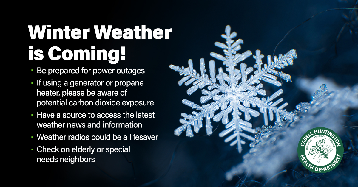 Winter weather is expected this weekend. Please take time now to prepare and help keep yourself, your family, and our community safe!