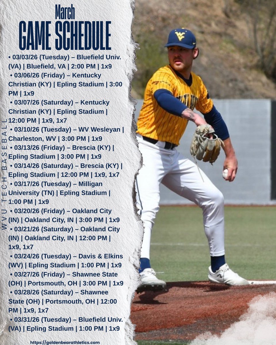 WVU Tech Baseball tweet media
