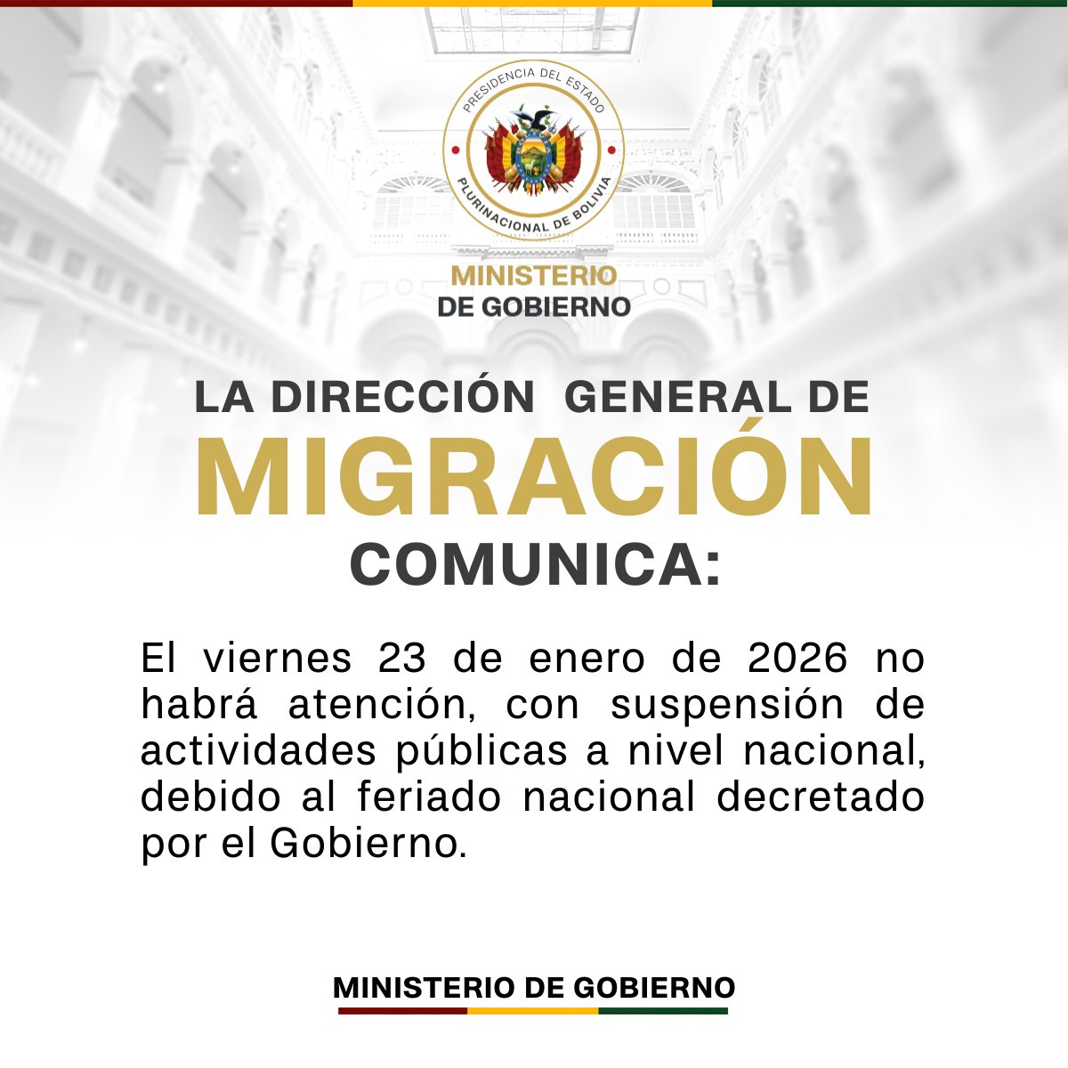 Dirección General de Migración Bolivia tweet media