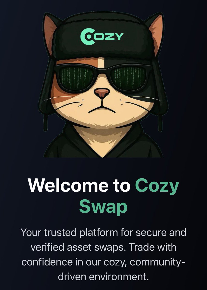your trusted platform for secure and verified asset swaps. trade with confidence in our cozy, community driven environment.
cozyswap.fun
