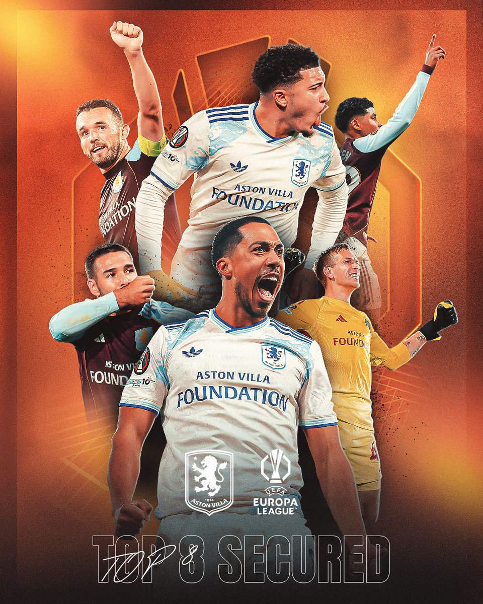 AVFCOfficial's tweet photo. Top 8️⃣ secured 🔥 #UEL https://t.co/7PZvqKqsZQ