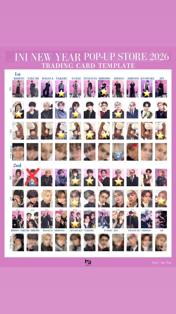 INI NEW YEAR POPUP STORE 2026 ポップアップ 109交換 トレカ 【求