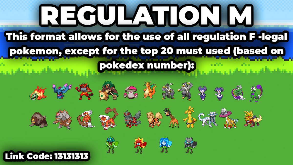 Alright, making this a thing. Tonight, I'll be taking showdown viewer battles in "regulation M". This is a way to hold the online VGC community over until champions drops, if they're feeling tired of reg F. 
In the spirit of series 6, some pokemon got banned due to other forms :)
