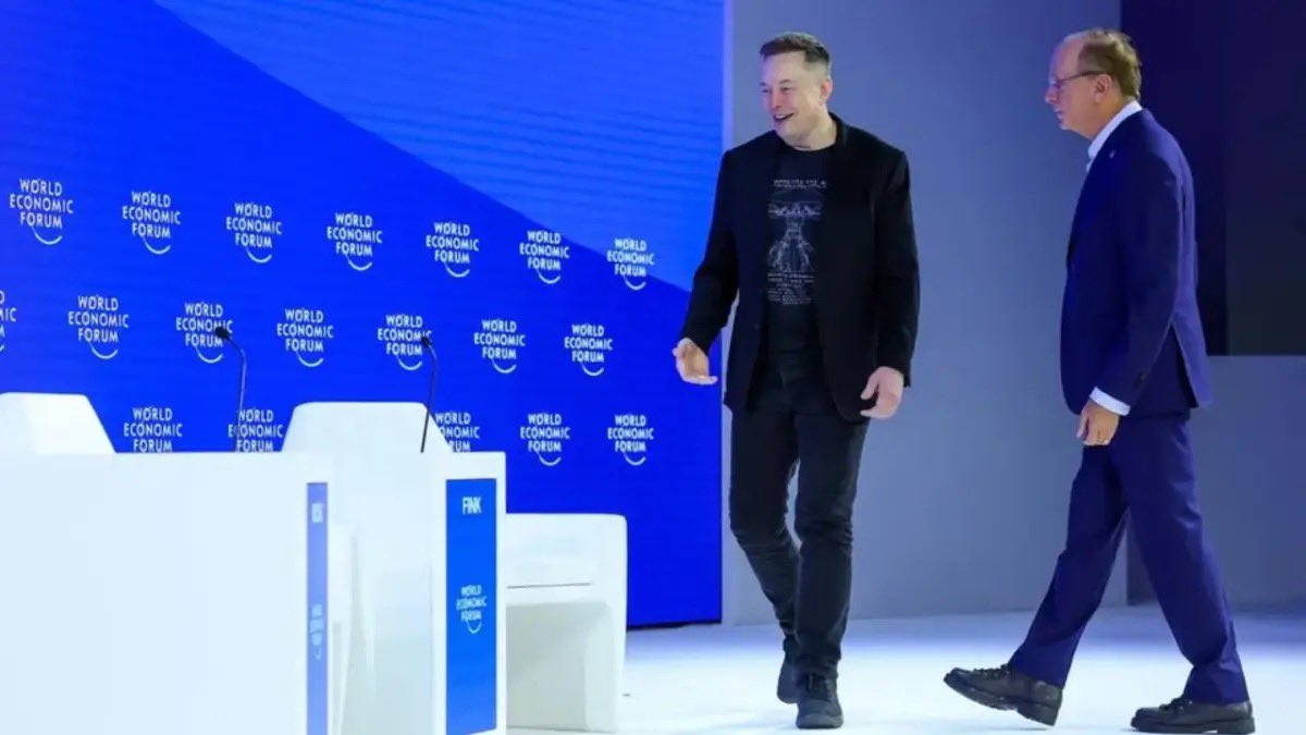 argosaki's tweet image. Elon Musk’s Mind-Bending Davos Bombshells: 
AI Overlords by 2027, Robot Armies and Solar-Powered Space Domination! 🚀🤖

🧵 1/ 🚀 Elon Musk just dropped mind-blowing insights at his first-ever WEF Davos 2026 appearance! In a convo with BlackRock’s Larry Fink, he covered AI…