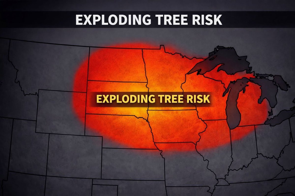 Exploding trees is wild 
Welcome to the northern Midwest 🥶 
Tomorrow high of -3 with windchills in the -40’s 😭