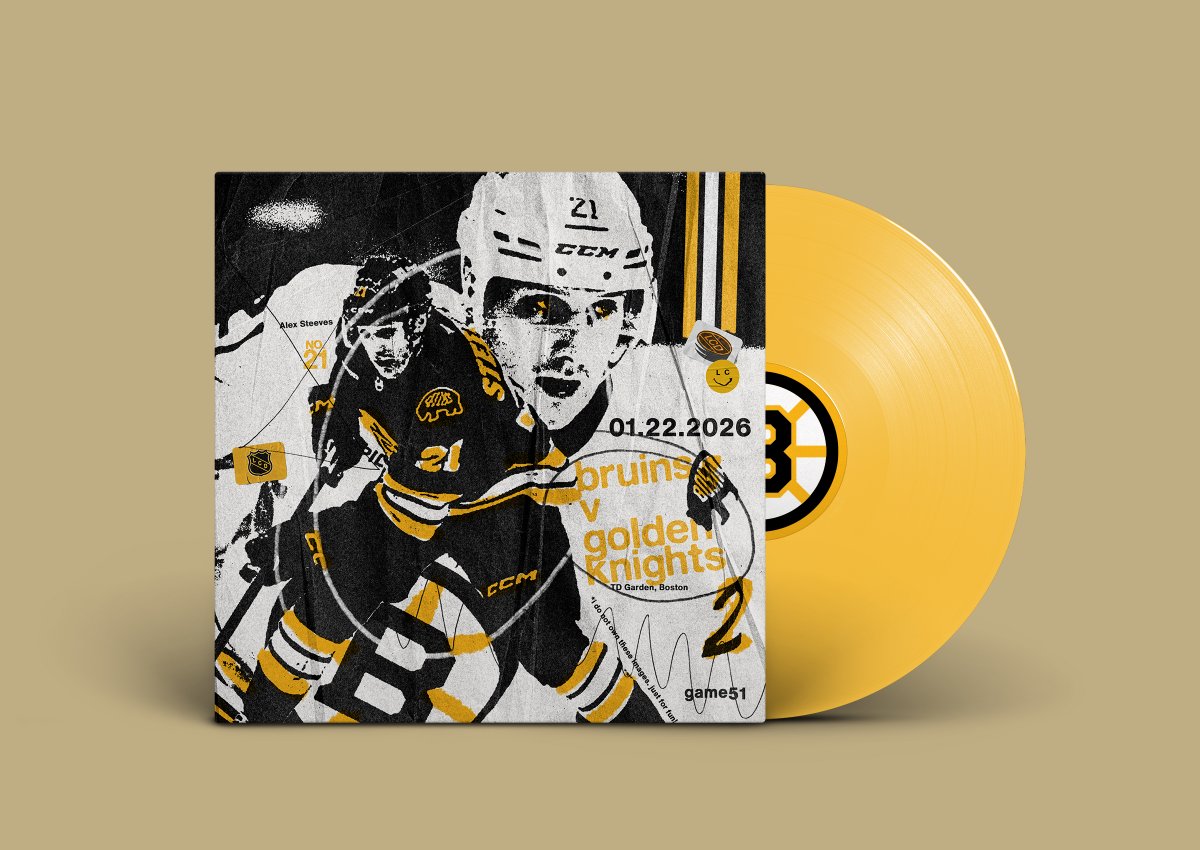 Black &amp; Gold LP Series:
Game 51 — Jan 22
v Vegas Golden Knights
Cover 28
#NHLBruins