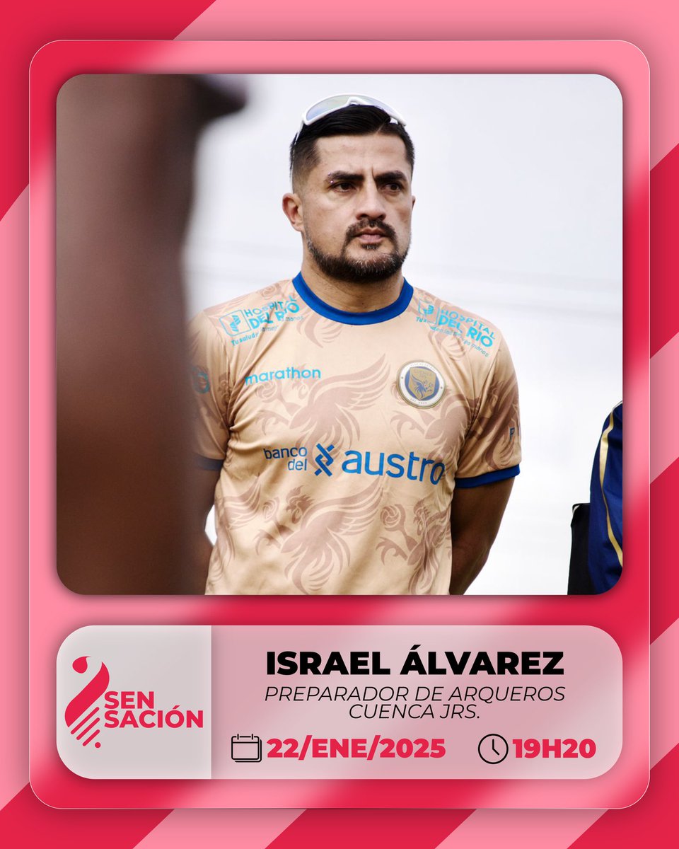 Hoy en la tercera emisión de #1065Deportes 🎙️⚽️📻 charlaremos con Israel Álvarez 🧤, preparador de arqueros de #CuencaJrs 🐓 ¡escúchanos! 

📻106.5FM en Cuenca, Azogues y Biblián
📹FBLive: facebook.com/share/1ZbRZzDV…
🌏radiosensacion.com.ec