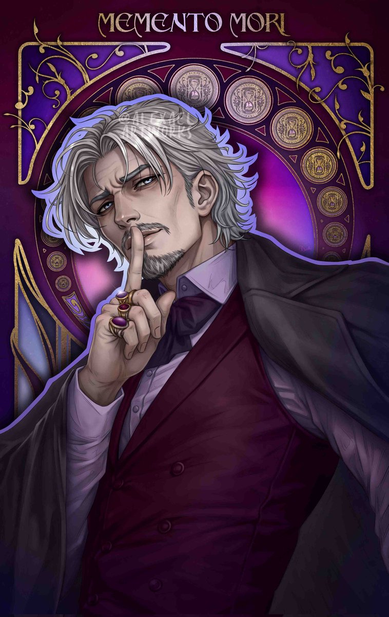 This is Count Lucien Lazarus of Noctis, my OC for the Tale of Astarion D&amp;D one shot, run by <a href="/FiguraOscura/">Pifias & Rol</a>, alongside @/corali_studio, @/ariistocracy, and @/zuri_frutos.
Can’t wait to get started! 🍭
What class do you think he is?