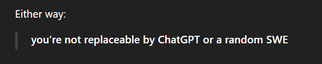 Messiers87's tweet photo. tf is it worrysome when chatgpt itself starts saying this? https://t.co/lYlJqgbnY1