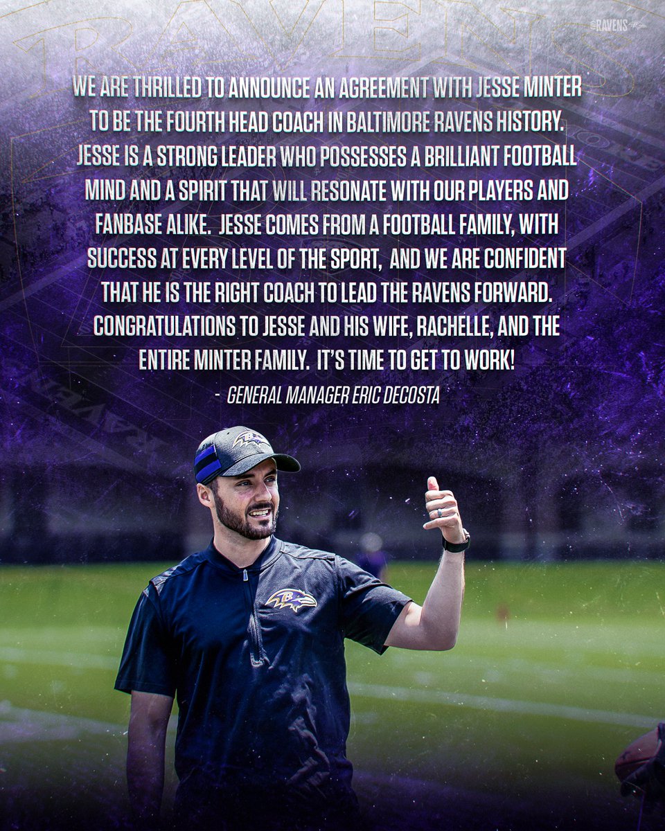 GM Eric DeCosta on head coach Jesse Minter: