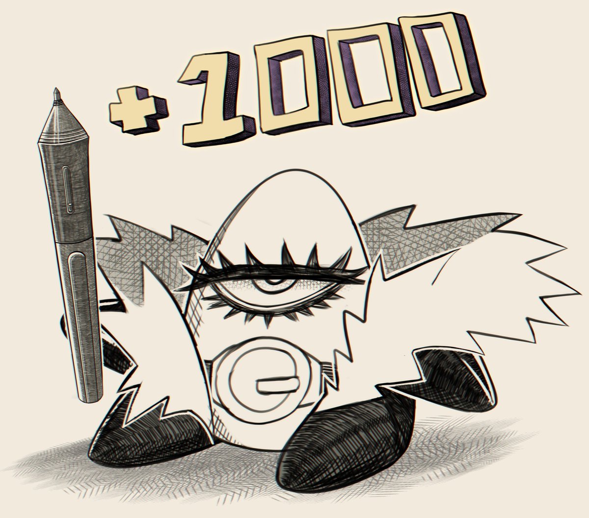 Recién veo que tengo 1001 seguidores 

asi que dibujito para lo ocasión 

Siento que cuando vuelva entrar y lo primero que vere será que bajo a 999 xd