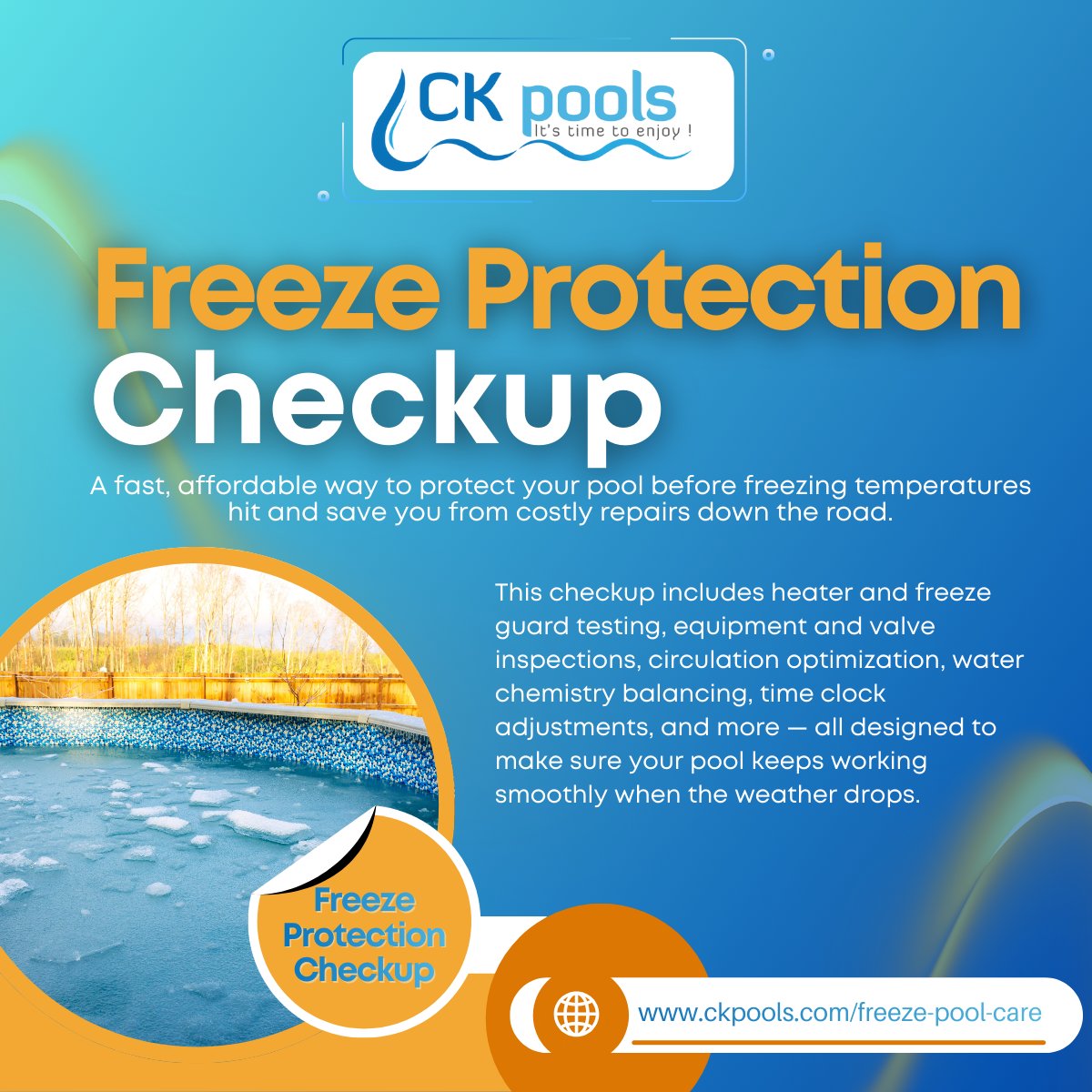ckpools's tweet photo. ❄️ Protect Your Pool Before the Freeze

Choose the full package with deep filter cleaning or the lighter option if your filter was cleaned recently. 

Book now: https://t.co/YBcsHsLIui https://t.co/fPwFtxSHwl