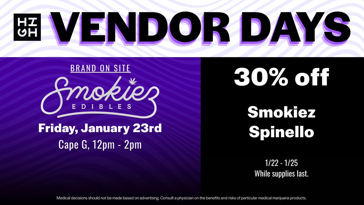 highprofileusa's tweet photo. Come in to Cape G and see the @SmokiezEdibles vendor, and get a 🔥 deal on Smokiez while you're here 😮💨
🛒: https://t.co/hfIh52y6DC
#HighProfile #Missouri #CannabisCulture #PopUps #Weed #Edibles https://t.co/zFUTFTQ1sz