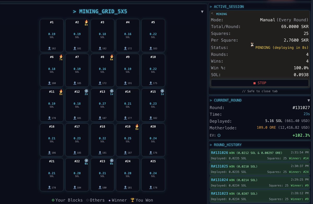 JussCubs's tweet photo. shipped a web app feature so good that people will spend their $SKR

u can now mine $ORE tokens while holding your $SKR exposure

introducing auto mining with SKR tokens - available in quick mine mode on the refinORE Autominer

happy stacking 🫡 https://t.co/xVrJaZJbBa