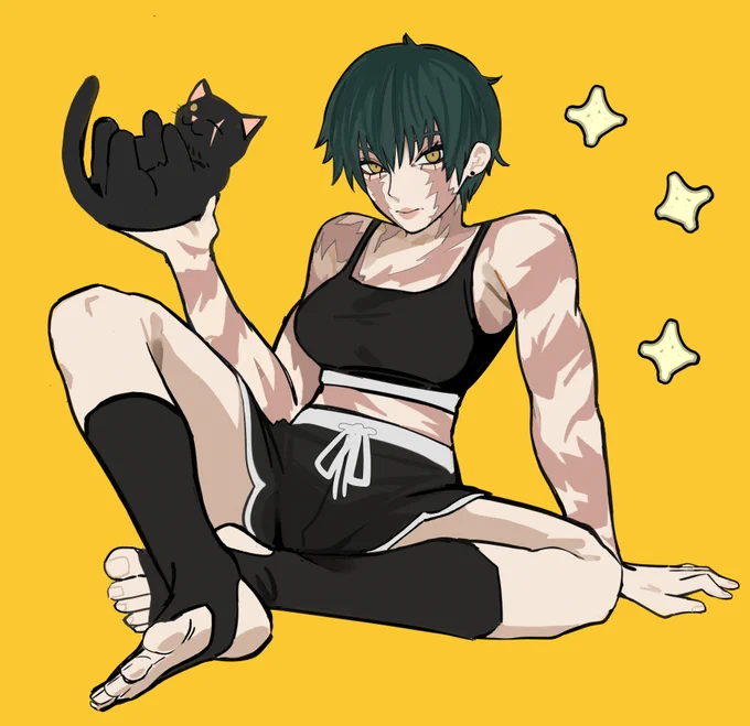 Maki and a Scar Cat