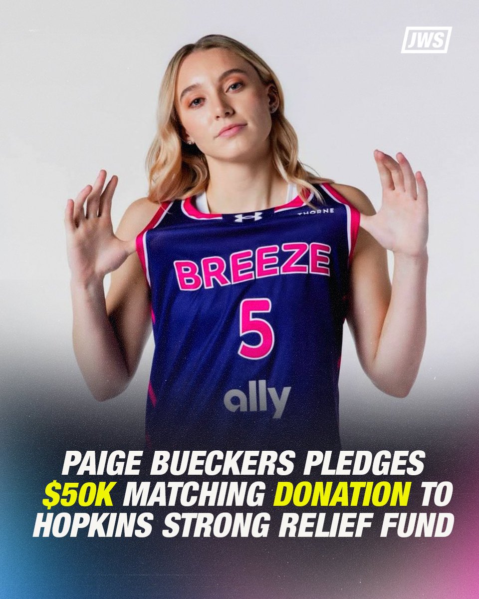 justwsports's tweet image. Days after winning the Unrivaled FT Challenge, Bueckers, a Hopkins graduate, pledged $50k to support her hometown community with rent, food and utilities. 💜

(via @Unrivaledwbb, @ROSGO21)