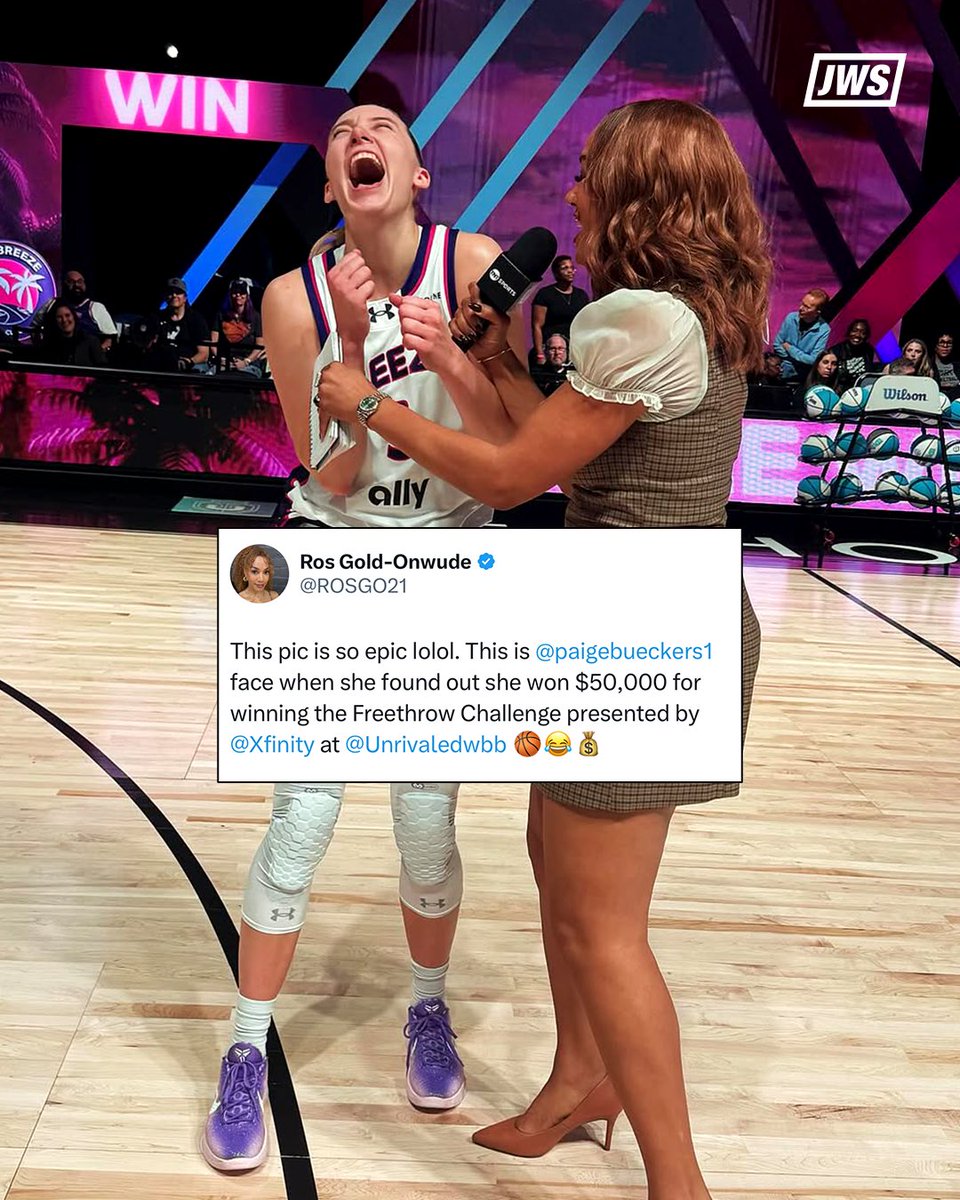 justwsports's tweet image. Days after winning the Unrivaled FT Challenge, Bueckers, a Hopkins graduate, pledged $50k to support her hometown community with rent, food and utilities. 💜

(via @Unrivaledwbb, @ROSGO21)