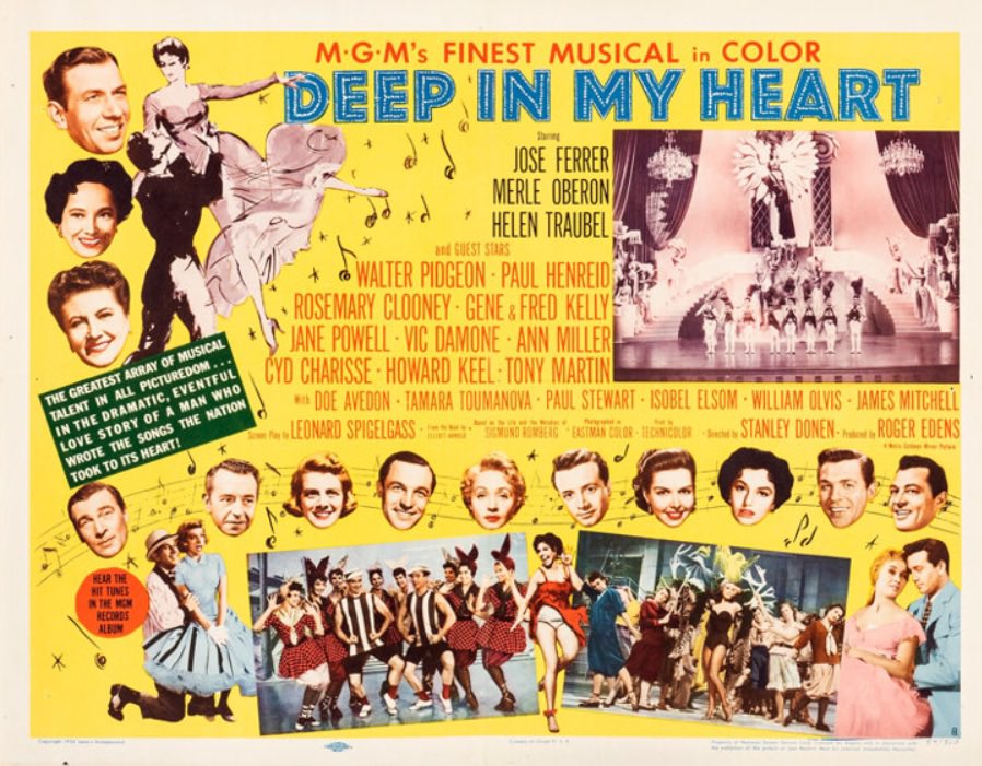 FrankMalfitano's tweet photo. FILM OF THE DAY: Plush if at times ponderous 1954 #musical #biopic of #Operetta #Pop #composer #SigmundRomberg with a few 👏 🎶💃 numbers by guest 🌟 #JoseFerrer #MerleOberon #CydCharisse #GeneKelly #AnnMiller #RosemaryClooney #VicDamone #JanePowell #DoeAvedon 🎥by #StanleyDonen https://t.co/UdIKMYMRCC