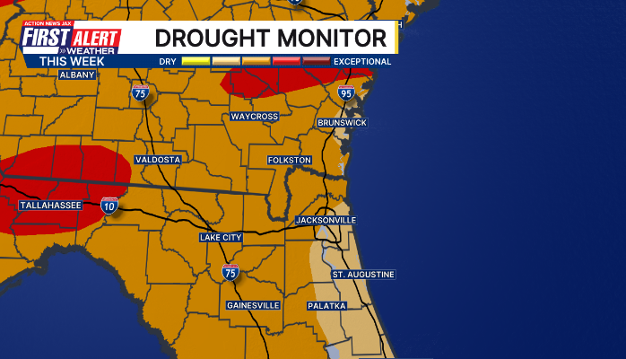 MikeFirstAlert's tweet image. #firstalertwx drought conditions continue to worsen across NE Florida &amp;amp; SE Georgia (recall zero rainfall for Jacksonville in Nov.) @ActionNewsJax @WOKVNews