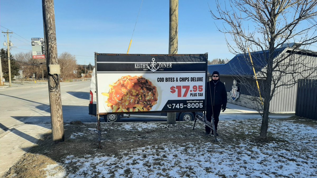 SignGuruNL's tweet image. It's Fish n Chips Friday at Keith's Diner, pick up the Cod Bites &amp;amp; Chips Deluxe or the KEITH’S FAMILY FEAST.
6 Fish, 6 Wings, Onion Rings, Large Fries, Large Dressing, and Large Gravy — all for $59.95 + tax.
Limited time only — Takeout Only