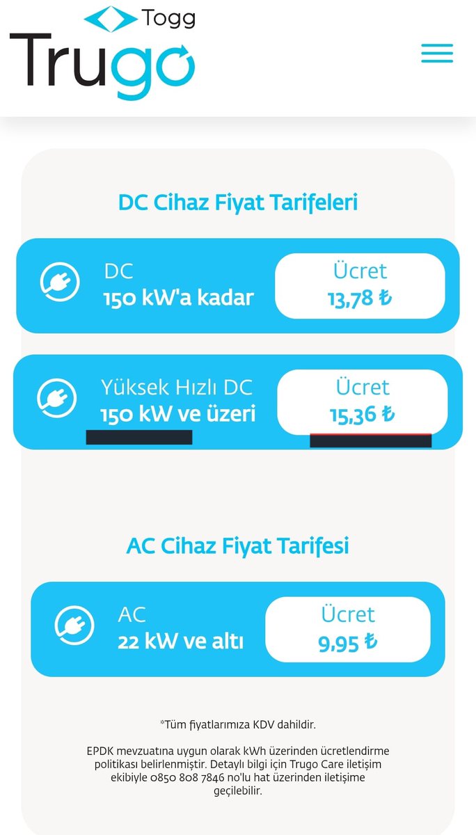 11,82 TL'den  》15,36 TL'ye... 
❗️ Elektrikli otomobil kullanıcısı, Togg sahipleri, size sesleniyorum, bu şarj fiyatına razı mısınız? 

▪️Bakın 5 ay önce Eşarj, aynı şekilde fiyat artışı yaptığında, eleştirmiştim ve bana dava açmışlardı. 
▪️Hepimiz tepki göstermiştik, store'da