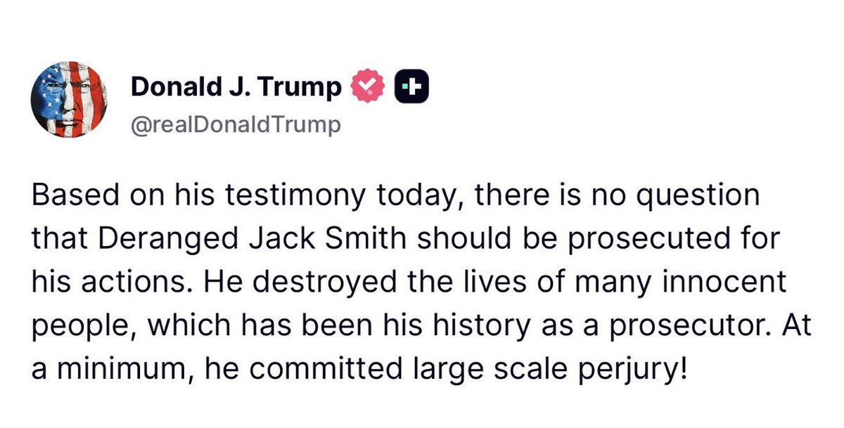 Milajoy's tweet photo. If Trump really wants to arrest Jack Smith, he first will first need a new Attorney General.

Because Pam Bondi arrests NO ONE. 

Ever. https://t.co/7LmhdaTieG