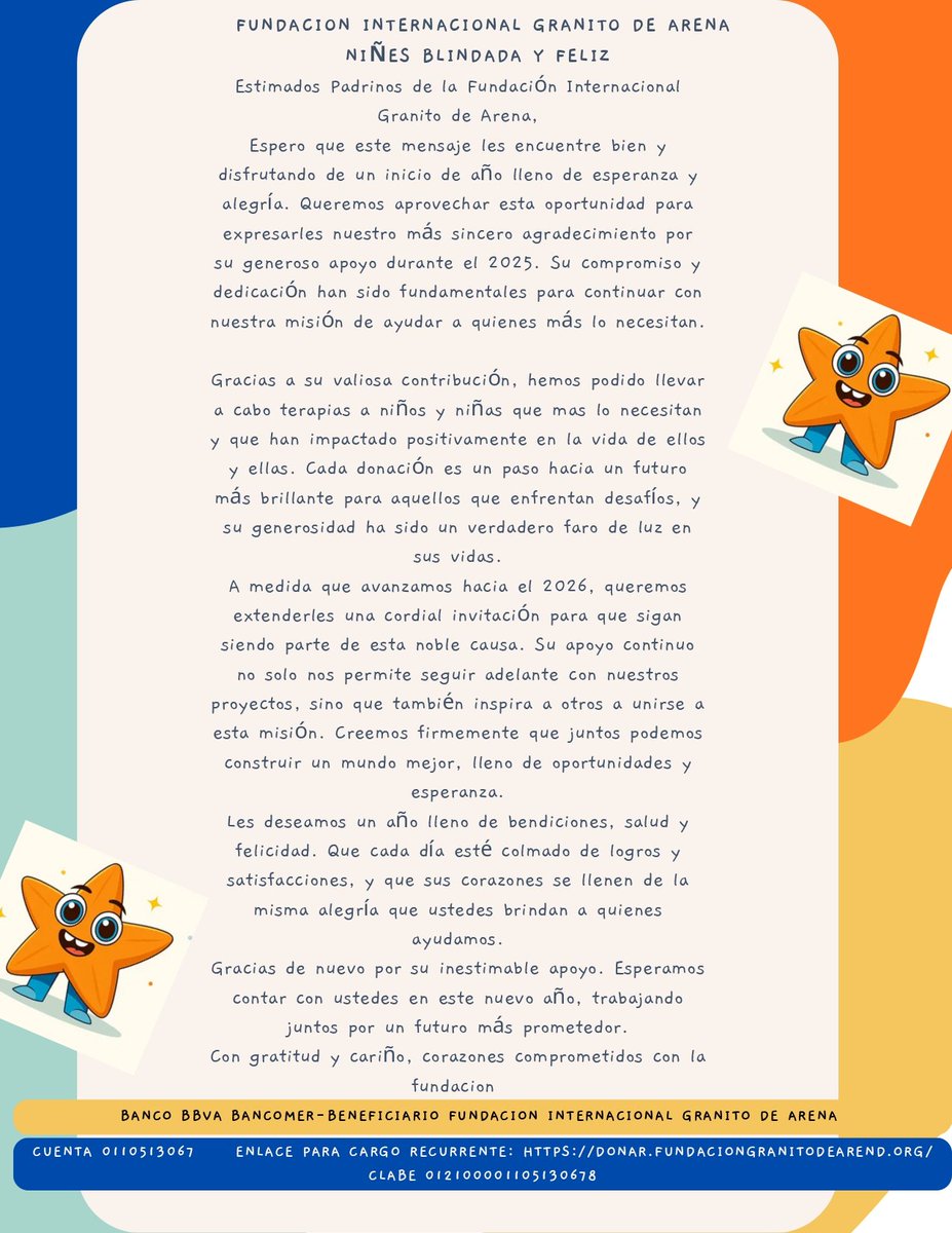 MxUnion_ELF's tweet image. Queremos compartir el agradecimiento de la Fundación Internacional Granito de Arena por donación hecha por #ELFMéxico el pasado noviembre a nombre de @SJofficial 

Gracias por permitirnos ser parte de esta muestra de amor y generosidad. 

#ELF #SUPERJUNIOR