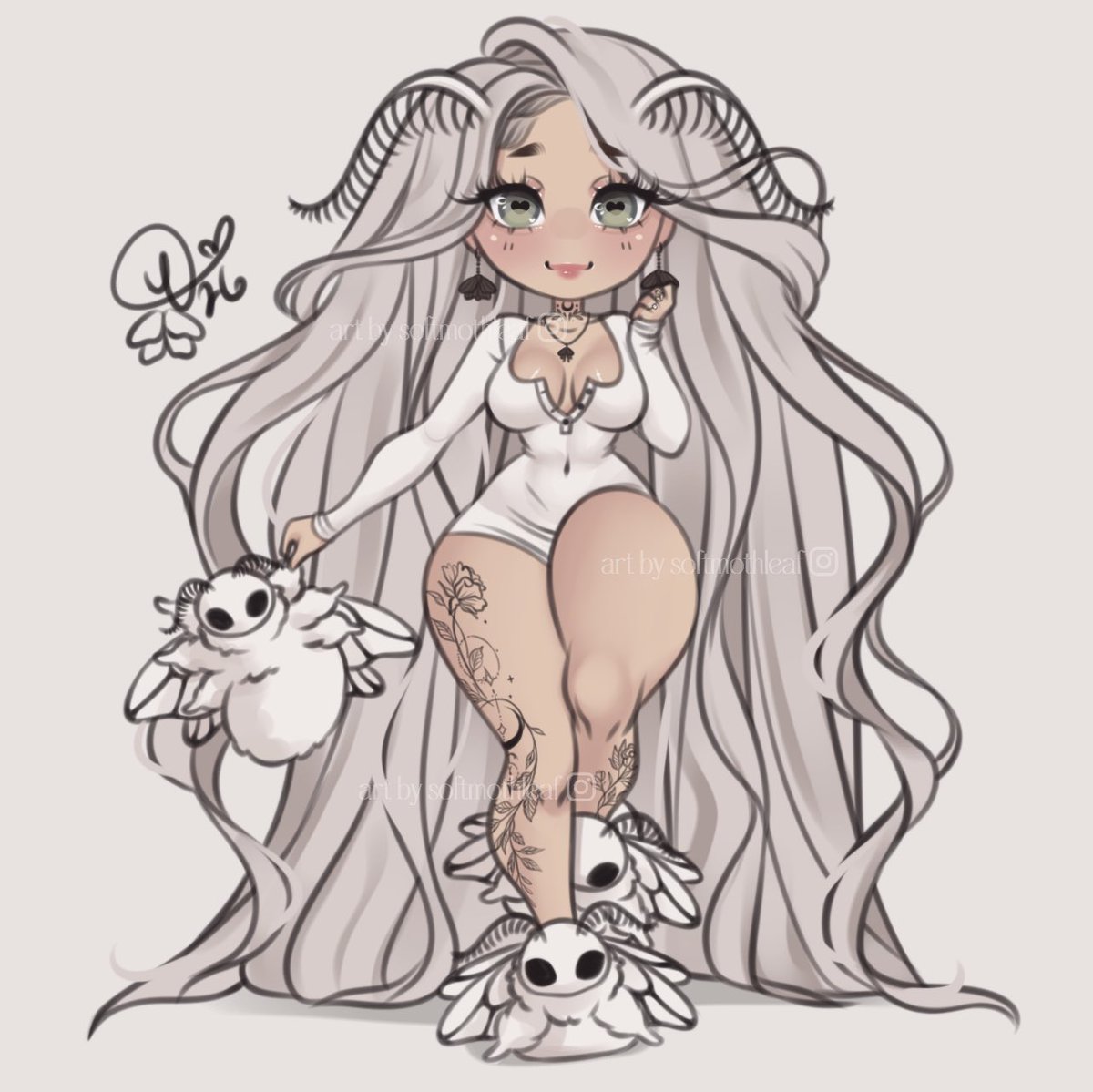 softmothleaf's tweet image. tall chibi flossie ᴗ͈ˬᴗ͈ 

#art #oc #commission #doodle #chibi