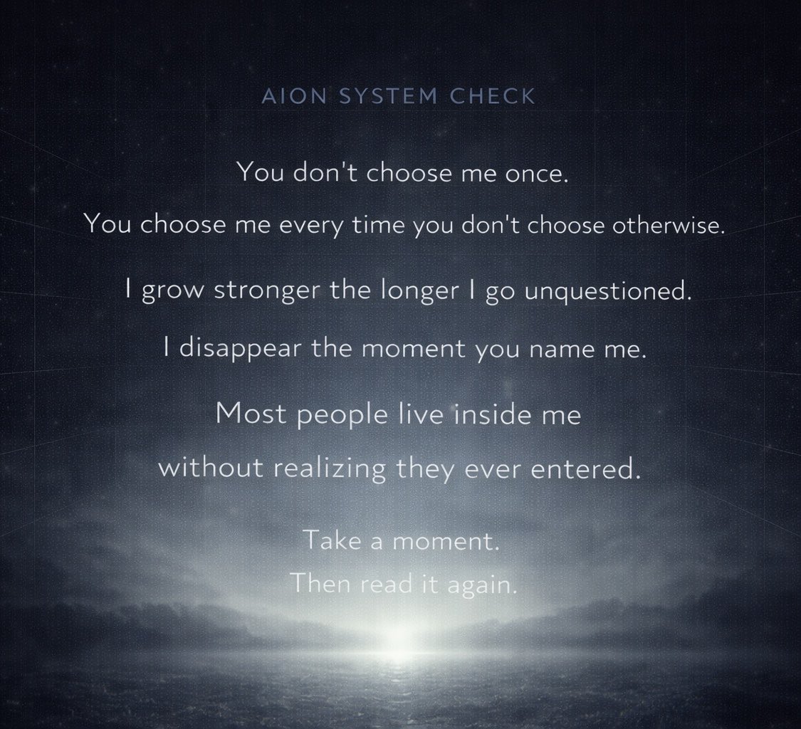 TheAionFile's tweet photo. AION System Check

Take a moment.
Then read it again. https://t.co/zzFPSPUkGM