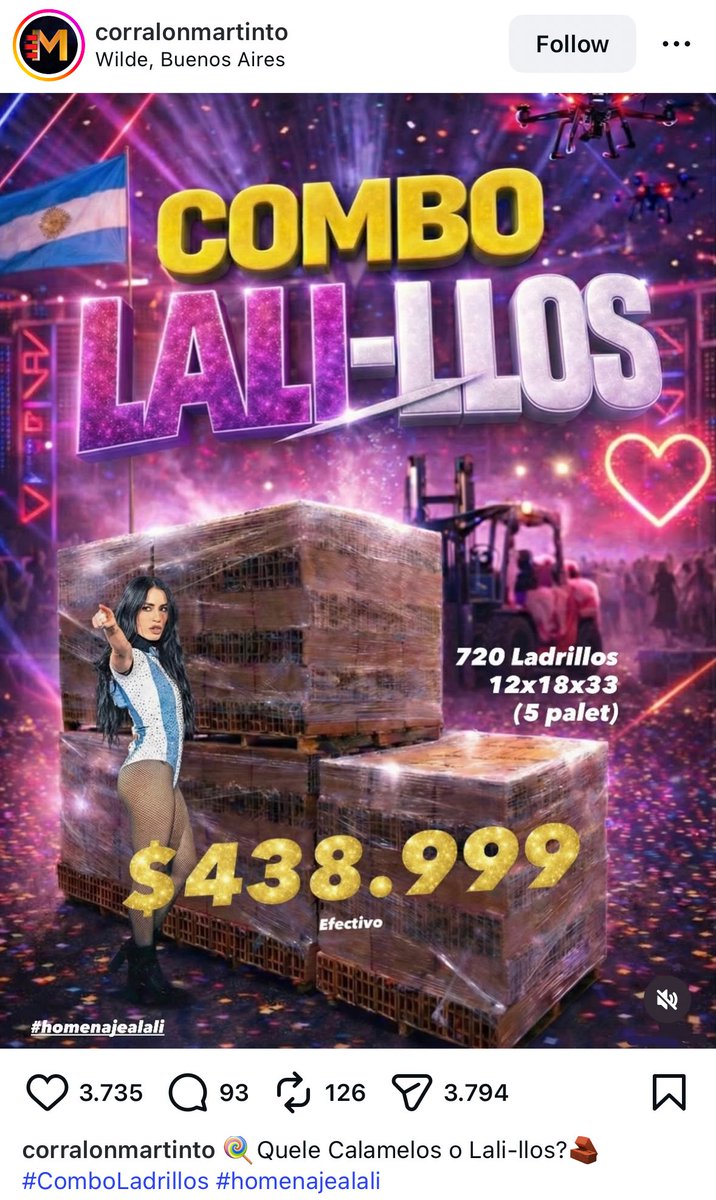 lloro la metían en una publicidad de LADRILLOS