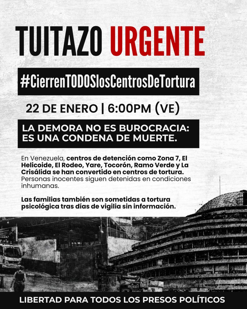 Helezalez's tweet photo. #CierrenTODOSLosCentrosDeTortura #QueSeanTodos https://t.co/6eq6IQCKPa
