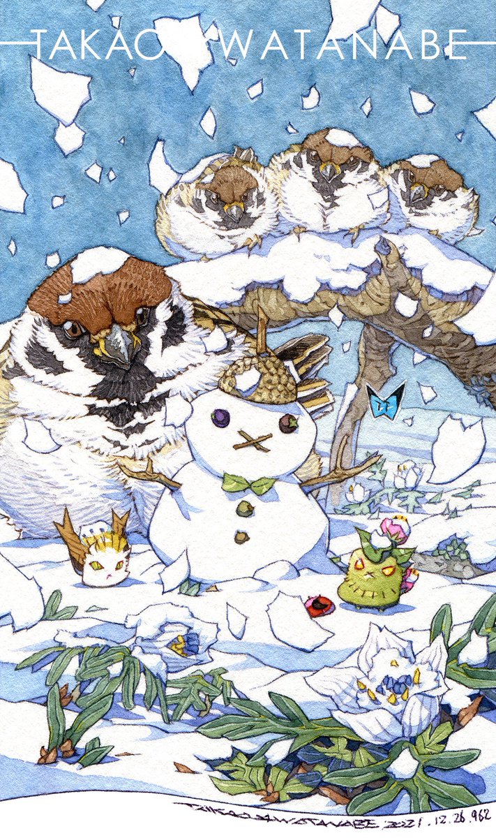「『僕の作った雪だるま』」|渡辺孝夫のイラスト
