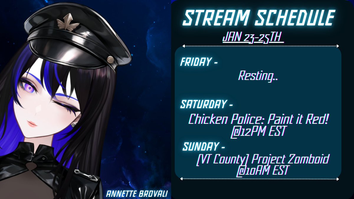 My schedule for this weekend!