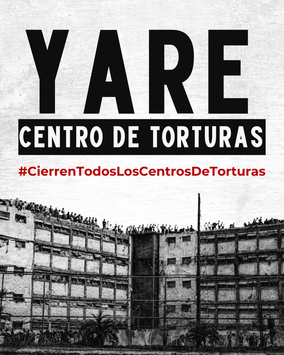 ConVzlaDenmark's tweet photo. As long as torture centers continue operating in #Venezuela , deaths and injustices will continue.
 Closing these centers is an urgent measure to save lives. #ElHelicoide #Yare #Tocoron #RamoVerde #LaCrisalida #RodeoI #Zona7 
 #CierrenTodosLosCentrosDeTortura #QueSeanTodos https://t.co/mhdrh8Am7w